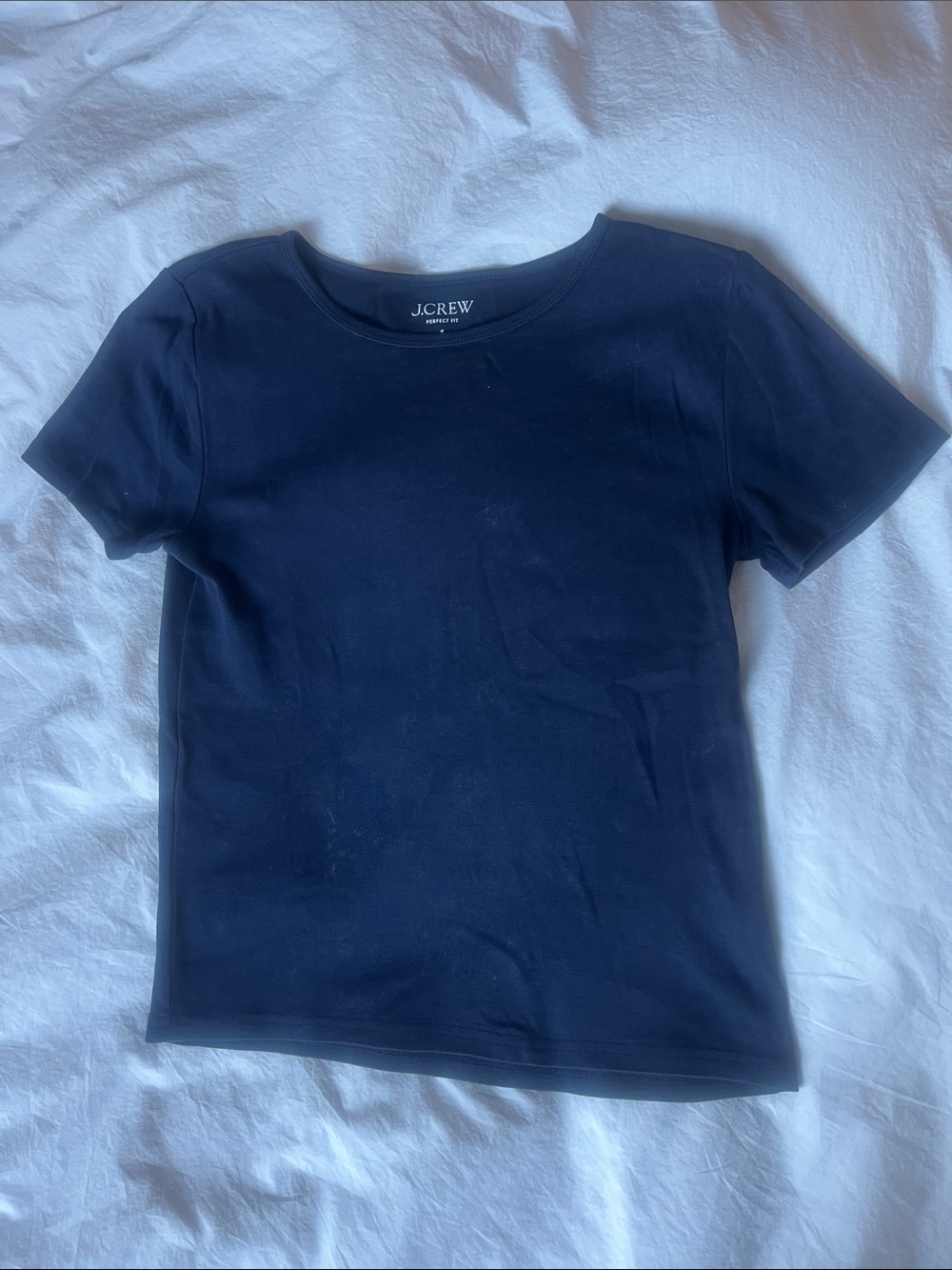 Set of two J. Crew Perfect Fit Short Sleeve Crewneck Tees, navy and black